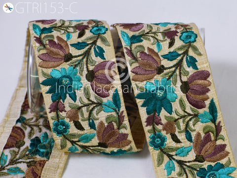 9 Yard Sea Green 55 cmDecorative Embroidery Trim Embellishments Craft Sewing Curtains Saree Indian Sari Border Embroidered Curtains Ribbons