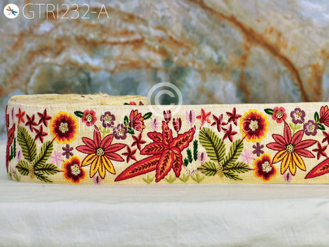 9 Yard DIY Crafting 7cm Indian Trims Embroidered Decorative Fabric Laces Sari Border Saree Ribbon Curtains Home Decor Sewing Accessory