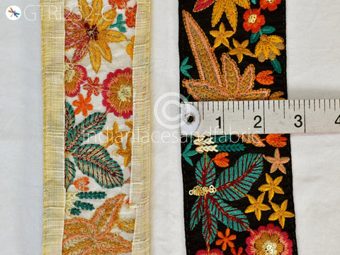 9 Yard Yellow DIY 65mm Craft Indian Laces Embroidered Decorative Fabric Trim Sari Border Sewing Curtain Home Décor Clothing Accessory Ribbon