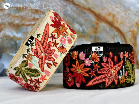 9 Yard DIY Crafting 65mm Indian Trims Embroidered Decorative Fabric Laces Sari Border Saree Ribbon Curtain Home Decor Sewing Accessory