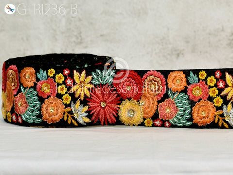 9 Yard Peach 65mm Embroidery Sari Ribbon Fabric Trim Saree Border Doll DIY Crafting Sewing Beach Bags Home Decor Embellishment Trimming