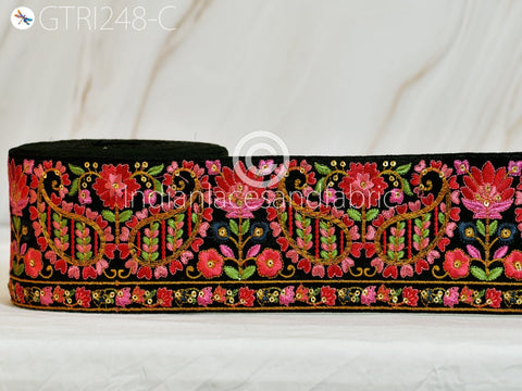 9 Yard Indian 8cm Trimmings Embroidered Ribbon Decorative Embroidery Trim Embellishment DIY Crafting Sewing Sari Border Wedding Decor