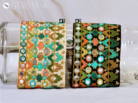 9 Yard Indian Embroidered 8cm Trim Drapery Hats Bag Trimmings Decorative Ribbon Crafting Sewing Sari Borders Embellishments Home Décor Tape