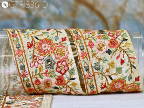 9 Yard Indian Embellishment Embroidered Trim Cushion Embroidery Saree Ribbon Sewing Crafting Border Wedding Trimmings Curtains Lace
