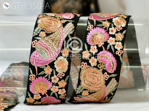 9 Yard Pink 48mm Lovely Bird Indian Trims Sari Border Crafting Ribbon Sewing Fabric Embroidered Decorative Costume Beach Bags Trimmings