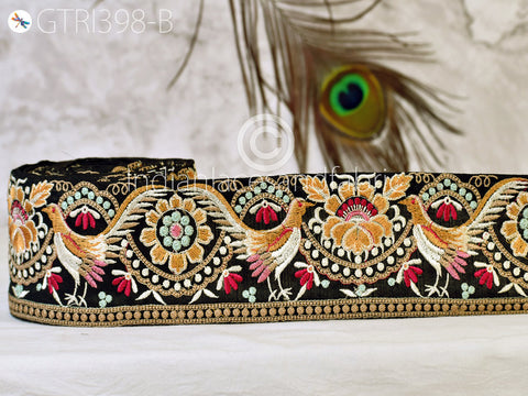 9 Yard Indian 8cm Embroidered Trim Cushions tape Embellishment Peacock Embroidery Ribbon Sewing DIY Crafting Border Wedding Trimmings