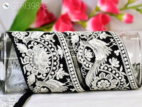 9 Yard Floral 8cm Embroidered Embellishment Border Indian Dress Making Trim Sari Embroidery Ribbon Cushions Home Décor Sewing Clothing Trim