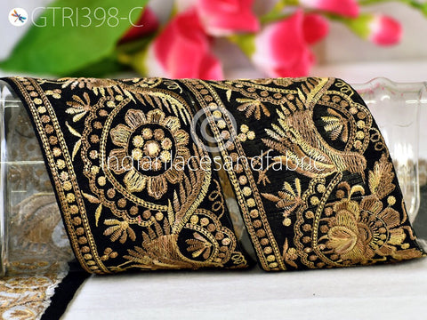 9 Yard Floral 8cm Embroidered Embellishment Border Indian Dress Making Trim Sari Embroidery Ribbon Cushions Home Décor Sewing Clothing Trim