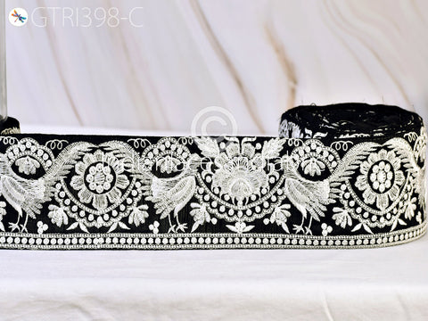 9 Yard Floral 8cm Embroidered Embellishment Border Indian Dress Making Trim Sari Embroidery Ribbon Cushions Home Décor Sewing Clothing Trim
