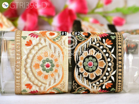 9 Yard Peacock Indian Embroidered Cushions Cover Embellishment Embroidery Saree Sewing DIY Crafting Border Wedding Trimmings Curtains