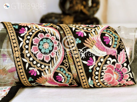 3 Yard Indian Peacock Embroidered 8 CM Trim Cushions Embellishment Embroidery Saree Ribbon Sewing DIY Crafting Border Wedding Trims Curtains