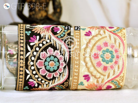 9 Yard Indian 8cm Peacock Embroidered Trim Cushions Embellish Wholesale Saree Ribbon Sewing DIY Crafting Border Wedding Trimmings Curtains