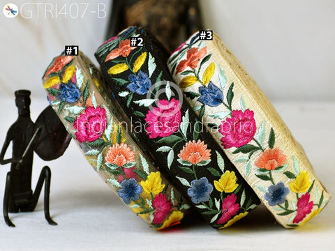 9 Yard Magenta Embroidered Indian 3 Cm Trim Sari Handcraft Embroidery Crafting Border Saree Ribbon Cushions Home Décor Sewing Trimmings