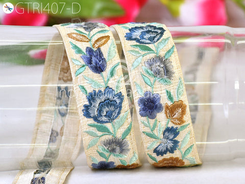 9 Yard Grey Embroidered Indian 4 Cm Trim Embellishment Wholesale Embroidery DIY Crafting Border Saree Ribbon Cushions Sewing Trimmings