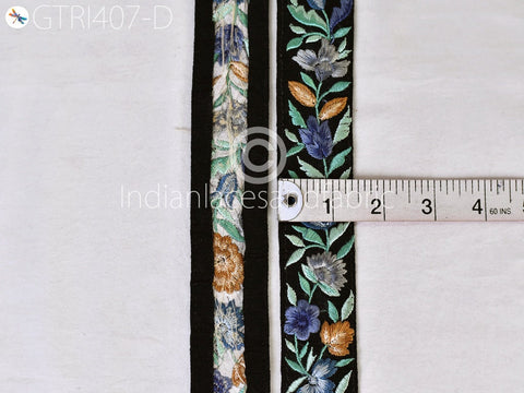 9 Yard Grey Embroidered Indian 4 Cm Trim Embellishment Wholesale Embroidery DIY Crafting Border Saree Ribbon Cushions Sewing Trimmings