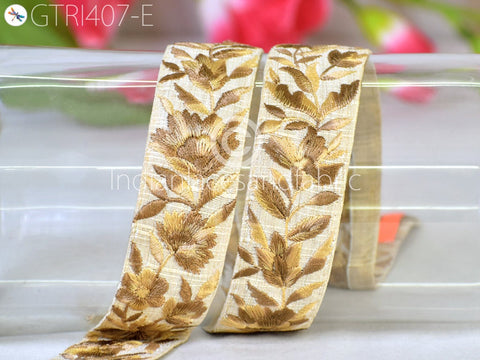 9 Yard Floral Indian 3 Cm Trim Sari Embroidery Saree Ribbon Embroidered Border Cushions cover Home Décor Sewing Clothing Trimmings
