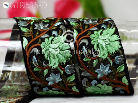 9 Yard Apple Green 6cm Indian Decorative Wedding Dress Embellishment Trim Crafting Saree Indian Wedding Sari Border Embroidered Ribbon