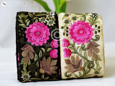 9 Yard Magenta 75mm Embroidery Tape Fashion Decorative Indian Sari Border Trim Table Runner Trimmings accessories Table Runner Ribbon