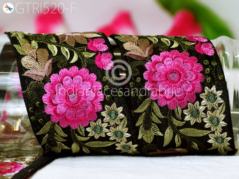 9 Yard Magenta 75mm Embroidery Tape Fashion Decorative Indian Sari Border Trim Table Runner Trimmings accessories Table Runner Ribbon
