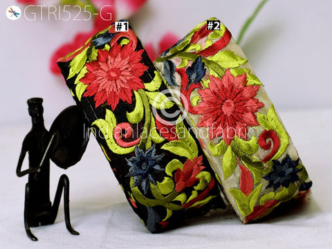 3 Yard Red Indian Trim Sari Border Crafting Ribbon Sewing Fabric Embroidered Decorative Costumes Cushions Curtains Home Decor Trimmings 5cm