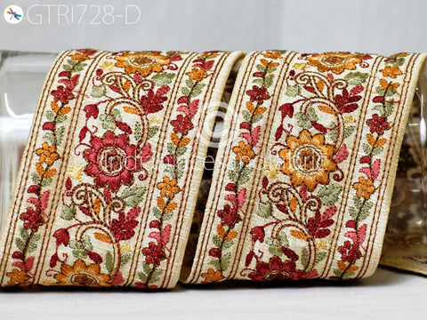 9 Yard Indian Sari Border 8cm Embroidery Fabric Trim Embroidered Ribbon Decorative Saree Embellishments DIY Crafting Sewing Home Decor Bags