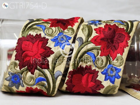 9 Yard Maroon 75mm DIY Crafting Sewing Saree Indian Sari Border Home Decor Beach Bags Embroidered Fabric Trim Decorative Embroidery Ribbon