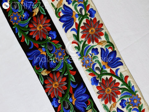 3 Yard Embroidered Fabric 8 CM Trim Indian Sari Border DIY Crafting Saree Sewing Ribbon Decorative Embellishments Beach Bag Cushion Trimming