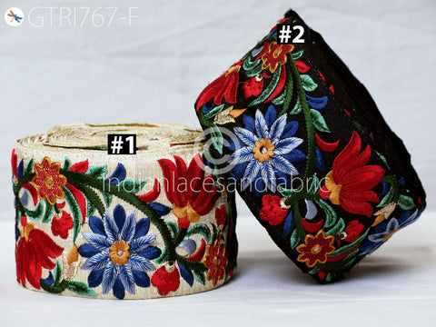 3 Yard Indian Embroidered Fabric 8 Cm Trim Sari Border DIY Crafting Saree Sewing Decorative Embellishments Beach Bag Cushion Trimming Ribbon