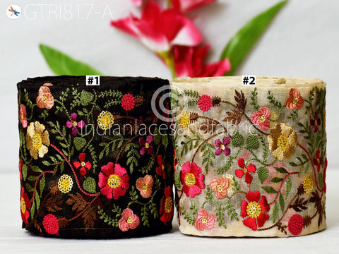 9 Yard Embroidery 11 Cm 1rims Indian Lace Sari Border Embroidered Ribbon Decorative Sewing Fabric Craft Saree Dresses Home Decor Laces