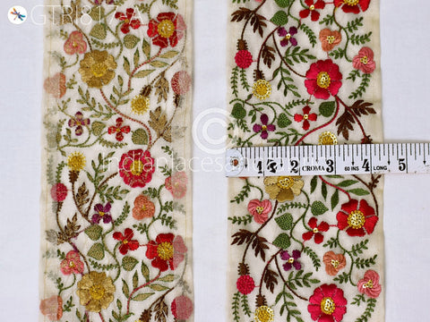 9 Yard Embroidery 11 Cm 1rims Indian Lace Sari Border Embroidered Ribbon Decorative Sewing Fabric Craft Saree Dresses Home Decor Laces