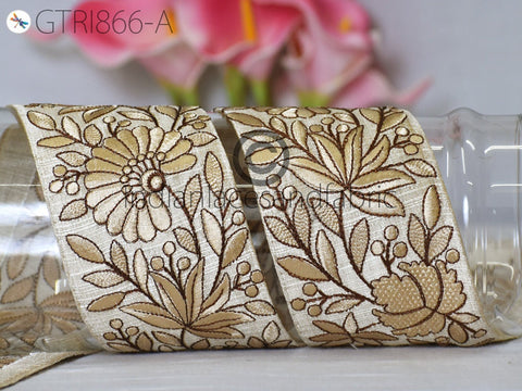 9 Yard Indian 75mm Floral Embroidered Trim Wholesale Sari Border DIY Crafting Fabric Saree Sewing Decorative Beach Bags Trimmings Home Decor