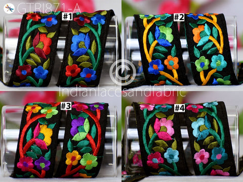 9 Yard Indian Embroidered 44 mm Trim Sari Fabric Gift Wrapping Ribbon Embellishment Sewing DIY Crafting Border Embroidery Cushions Lace