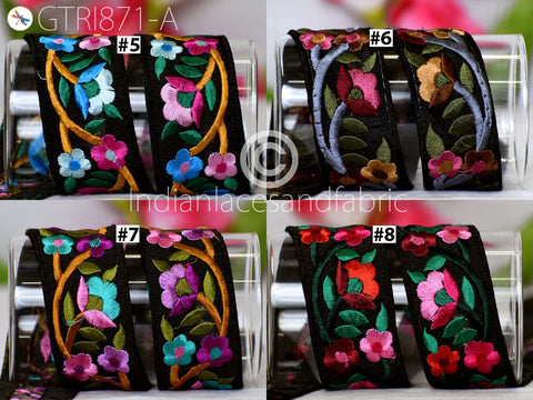 9 Yard Indian Embroidered 44 mm Trim Sari Fabric Gift Wrapping Ribbon Embellishment Sewing DIY Crafting Border Embroidery Cushions Lace