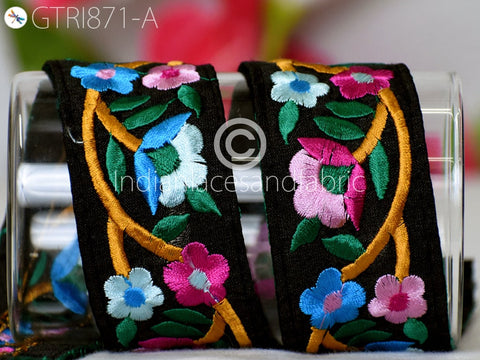 9 Yard Indian Embroidered 44 mm Trim Sari Fabric Gift Wrapping Ribbon Embellishment Sewing DIY Crafting Border Embroidery Cushions Lace
