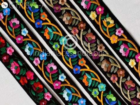 9 Yard Indian Embroidered 44 mm Trim Sari Fabric Gift Wrapping Ribbon Embellishment Sewing DIY Crafting Border Embroidery Cushions Lace