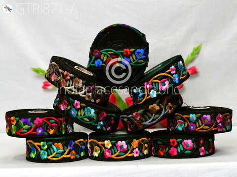 9 Yard Indian Embroidered 44 mm Trim Sari Fabric Gift Wrapping Ribbon Embellishment Sewing DIY Crafting Border Embroidery Cushions Lace