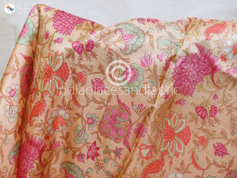Pure Silk Embroidered Fabric by the yard, Indian Embroidered fabric, Cushion Covers Fabric, Pillowcases Fabric, Kids Crafting Fabric, Sewing Fabric, Party Dresses Fabric