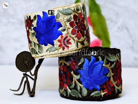 9 Yard Indian Embroidered 8cm Trim Decorative Embroidery Ribbons Embellishment Sewing Indian Sari Border Home Decor DIY Headbands Crafting