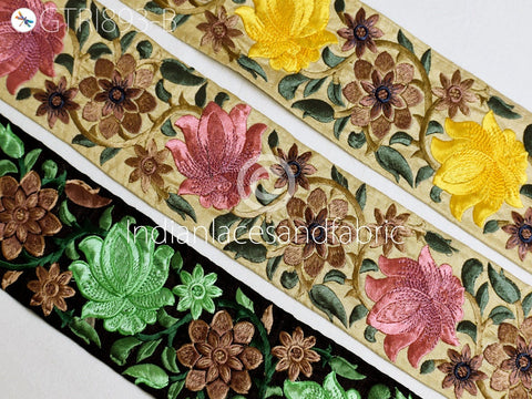 9 Yard Indian Embroidered Trim Decorative Embroidery Embellishment Dress Sewing Indian Ribbon Sari Border Home Decor DIY Headband Crafting