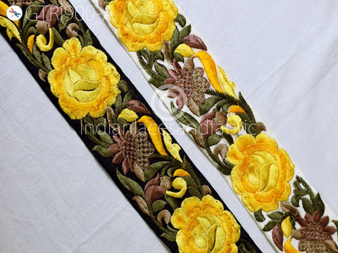 9 Yard Yellow Indian Sari Border Crafting 5 CM Trim Sewing Fabric Embroidered Decorative Costume Wholesale Cushion Home Decor Trimming