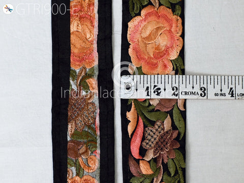 9 Yard Peach 5cm Indian Sari Border Crafting Ribbon Sewing Fabric Embroidered Dress Decorative Costume Trim Cushion Curtain Home Decor Trim