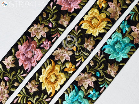 9 Yard Embroidered Fabric 6CM Trim Decorative Embroidery Ribbon DIY Crafting Sewing Saree Indian Sari Border Home Decor Beach Bags Headband