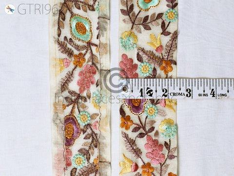 9 Yard Indian 6CM Embroidered Trim Drapery Embellishments Hats Bag Saree Trimming Decorative Ribbon Crafting Sewing Sari Borders Home Decor