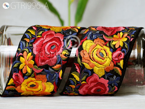 3 Yard Yellow DIY Crafting Indian Embroidered Decorative Fabric 8 CM Trim Laces Sari Border Saree Ribbon Sewing Curtain Home Decor Accessory