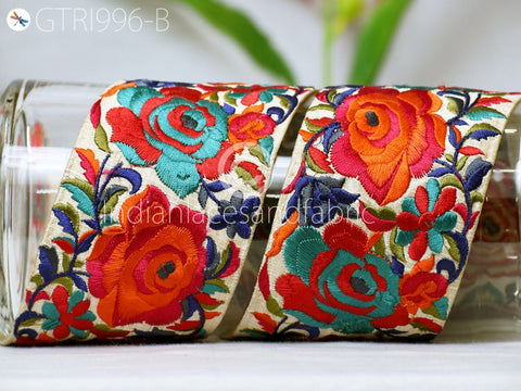 9 Yard Red DIY 75mm Crafting Indian Embroidered Decor Fabric Trim Cushion Cover Laces Sari Border Saree Ribbon Sewing Home Decor Accessory