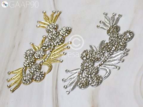 Christmas Appliques Sewing Supply Decor, Silver Rhinestone Appliques, christmas applique, Applique for dress