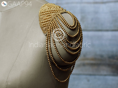 Handmade Patches Beaded Beaded Epaulette Appliques, Sew on Denim Jackets Shirts Embroidered Backpack Patch DIY Decorative Appliques