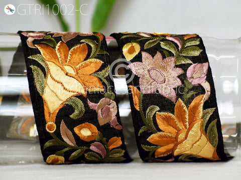 9 Yard Embroidered 65 mm Ribbon Fabric Trim Decorative Embroidery Embellishments DIY Crafting Sewing Indian Sari Border Tapes Headbands Bags