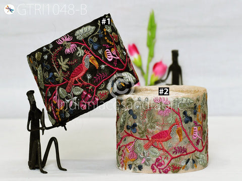 3 Yard Embroidered Fabric 9 CM Trims Dress Indian Embroidery Border Laces Ribbon Decorative Sewing Craft Saree Dresses Trimmings Home Decor