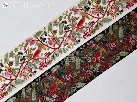 3 Yard Embroidered Fabric 9 CM Trims Dress Indian Embroidery Border Laces Ribbon Decorative Sewing Craft Saree Dresses Trimmings Home Decor